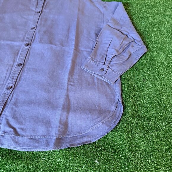 Uniqlo Women's Button Front Linen-Blend Band Collar 3/4-Sleeve Gray Shirt Size M - Picture 3 of 11